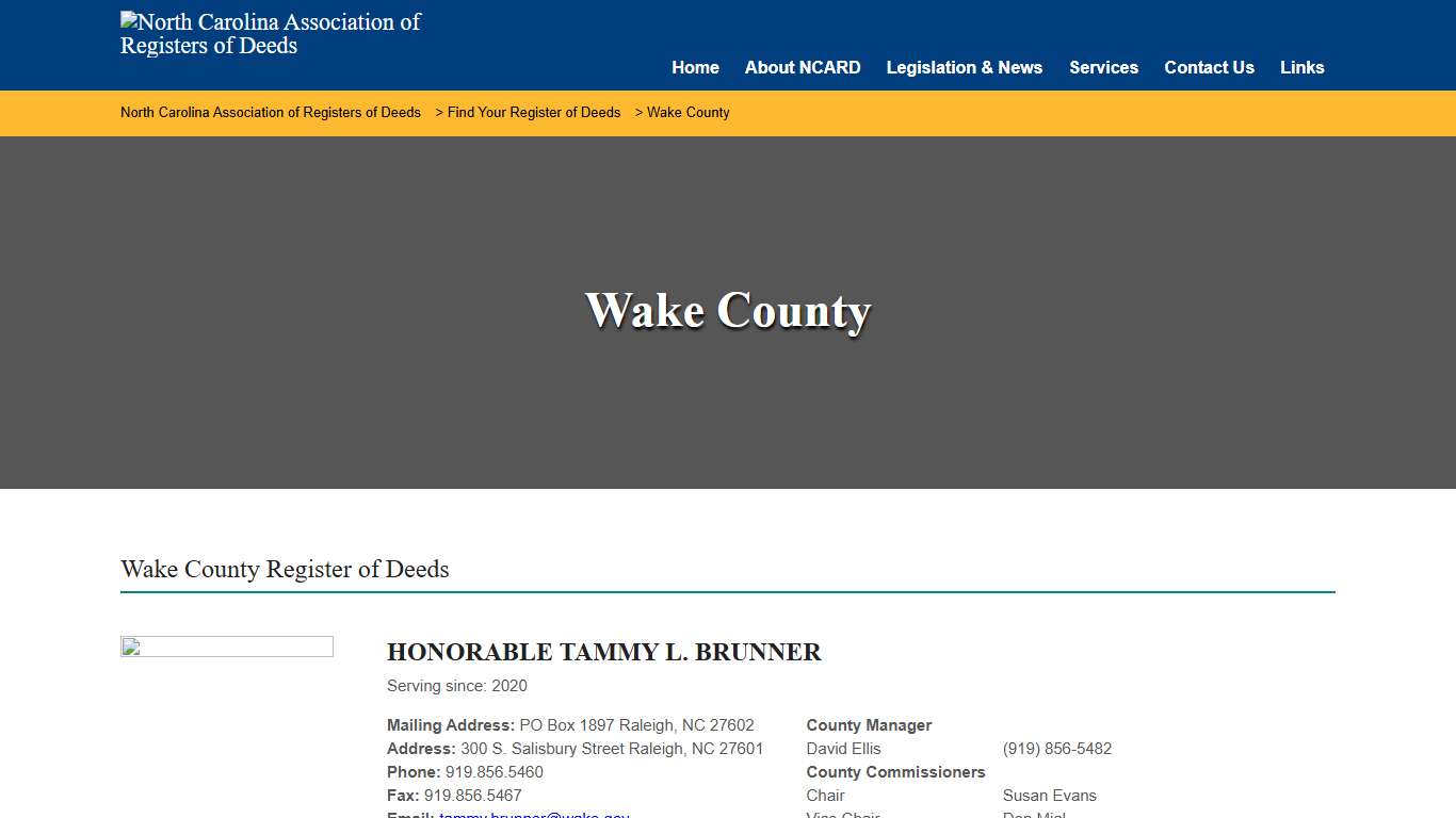 Wake County – North Carolina Association of Registers of Deeds